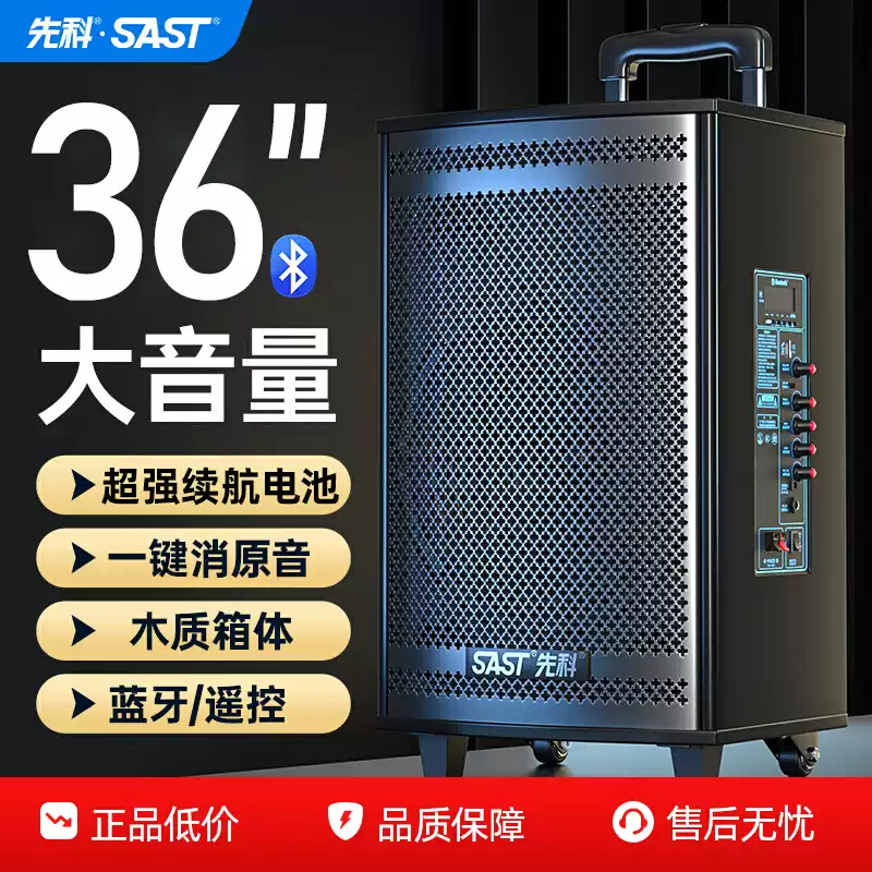 先科广场舞音响音箱2025新款k歌户外拉杆专用大功率蓝牙专业演出